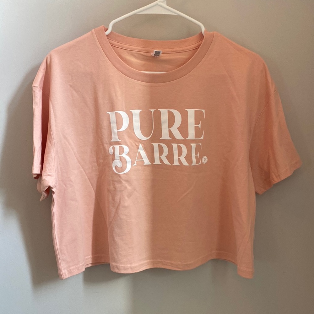 NWT Pure Barre Pale Pink Crop Tee